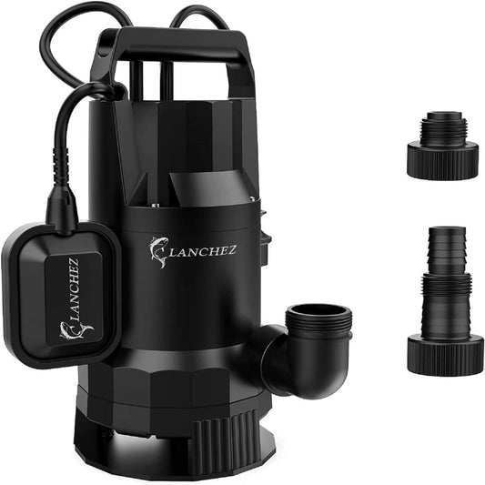 Lanchez Submersible Utility Pump 1.6 HP Electric Sump Water Pump Portable 4858GPH