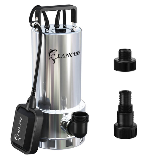 Lanchez Submersible Utility Pump 1.6 HP Electric Sump Water Pump Portable 5177 GPH