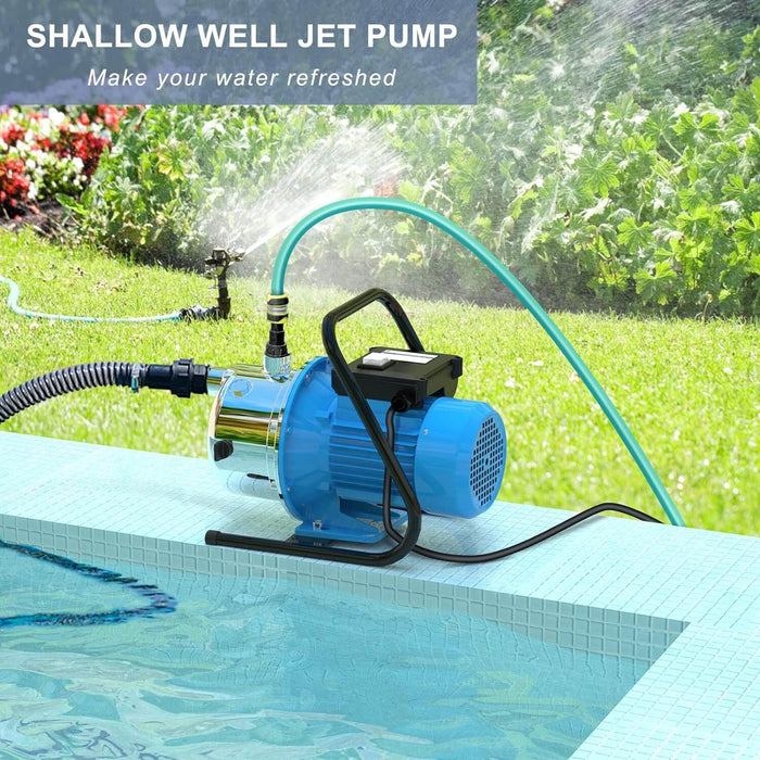 Submersible Shallow Well Pump 1.6HP with Pressure Tank for House 1215GPH 